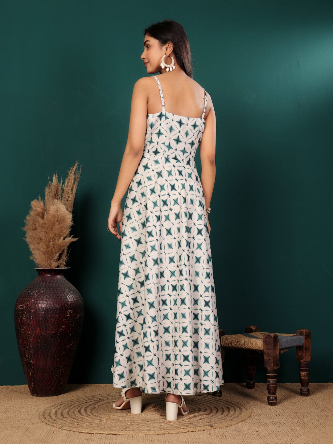 The Kurti Collection Women Tie And Dye Printed, Spaghetti-Strap A-Line Dress