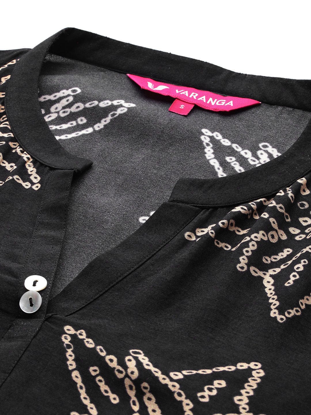 The Kurti Collection Women Black Bandhani Printed Straight Kurta