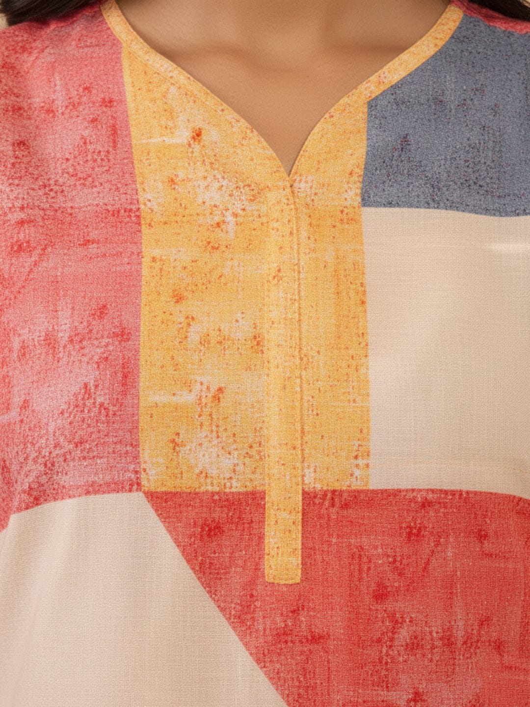 KSUT Women Pink Abstract Printed Straight Kurta Paired With Bottom