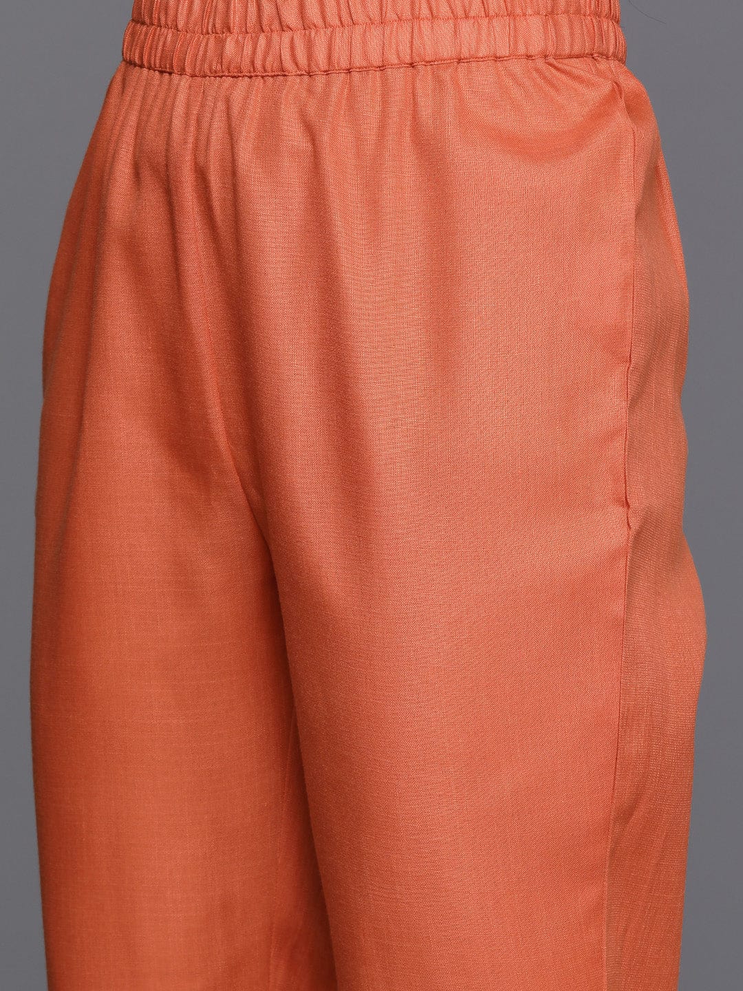 The Kurti Collection Women Orange Embroiderey And Lace Detailed Short Kurta With Btoom
