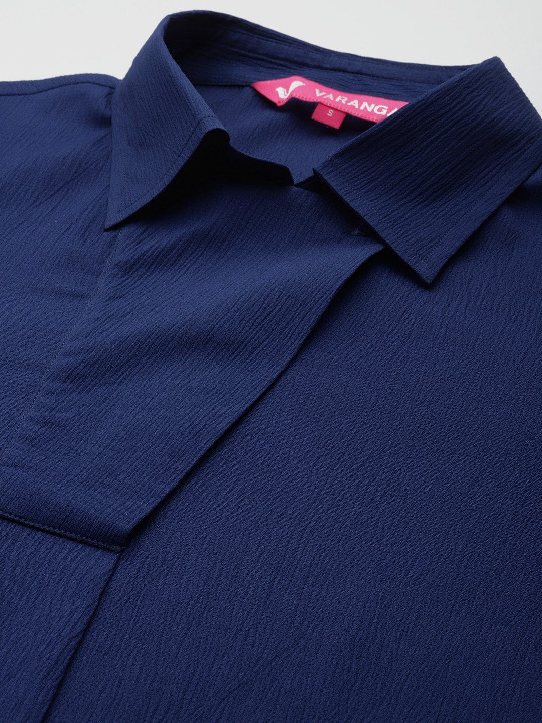 The Kurti Collection Women Blue Shirt Collar Co-Ord Set