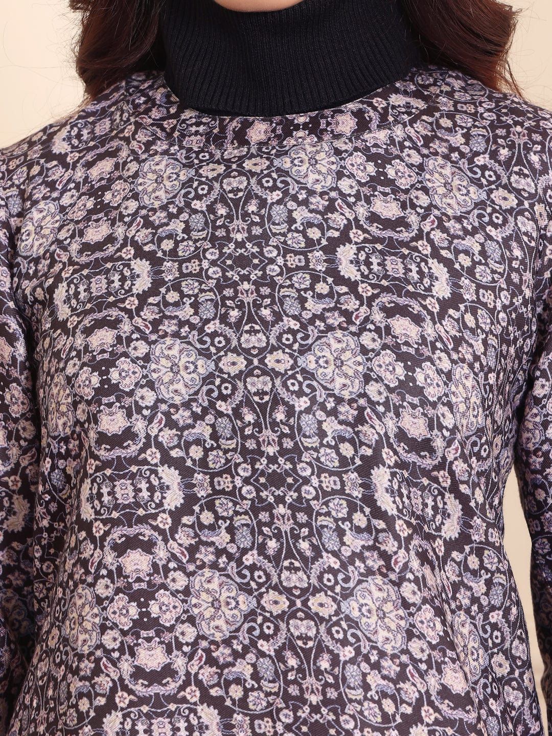 The Kurti Collection Women Grey Printed Winter Co-Ord Set.