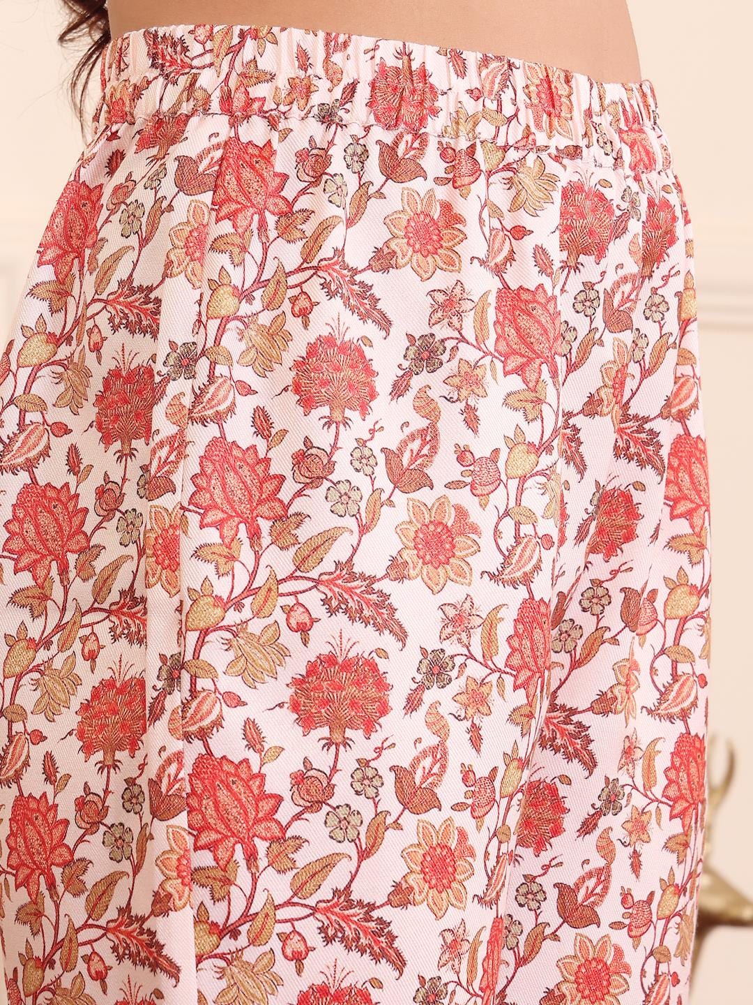 The Kurti Collection Women Off White Floral Printed Winter Co-Ord Set