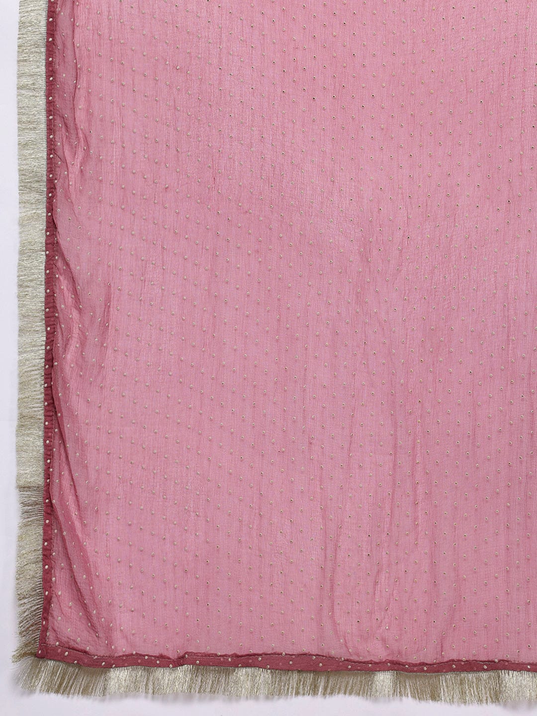 The Kurti Collection Women Mauve V Neck with Dori and Zari Embroidered Anarkali Kurta with Dupatta