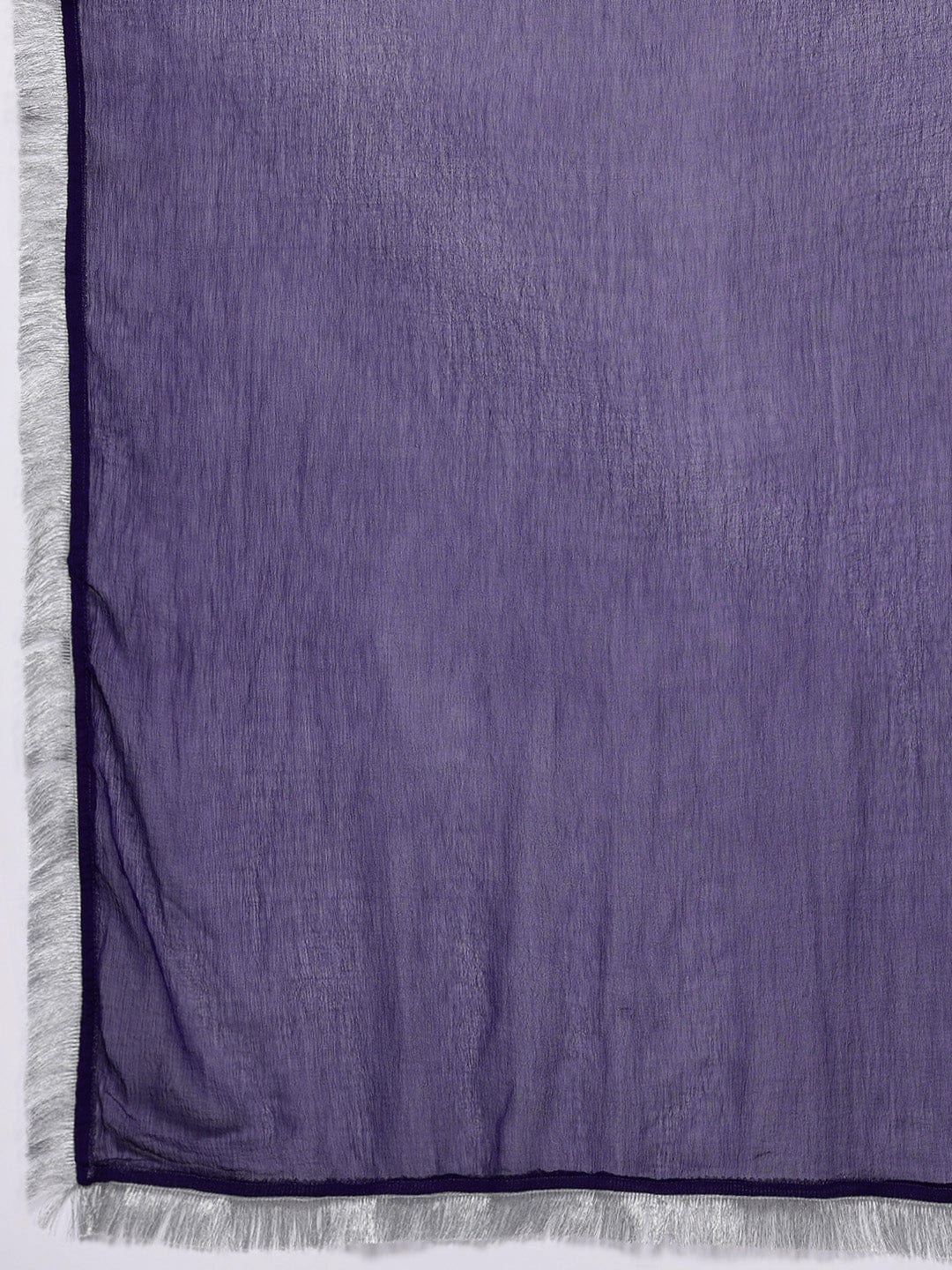 The Kurti Collection Women Purple V Scalloped Neck with Zari and Thread Embroidered Anarkali Kurta with Dupatta