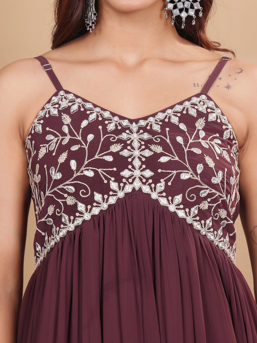 The Kurti Collection Women Thread And Gota Embroidered Kurta And Dupatta