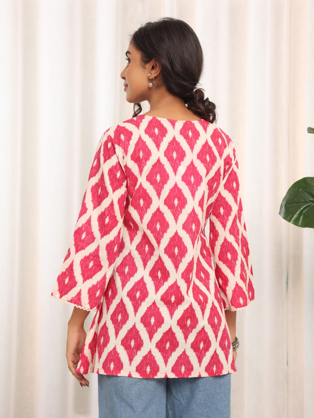 The Kurti Collection Women Chevron Printed Flaired Sleeve Tunic