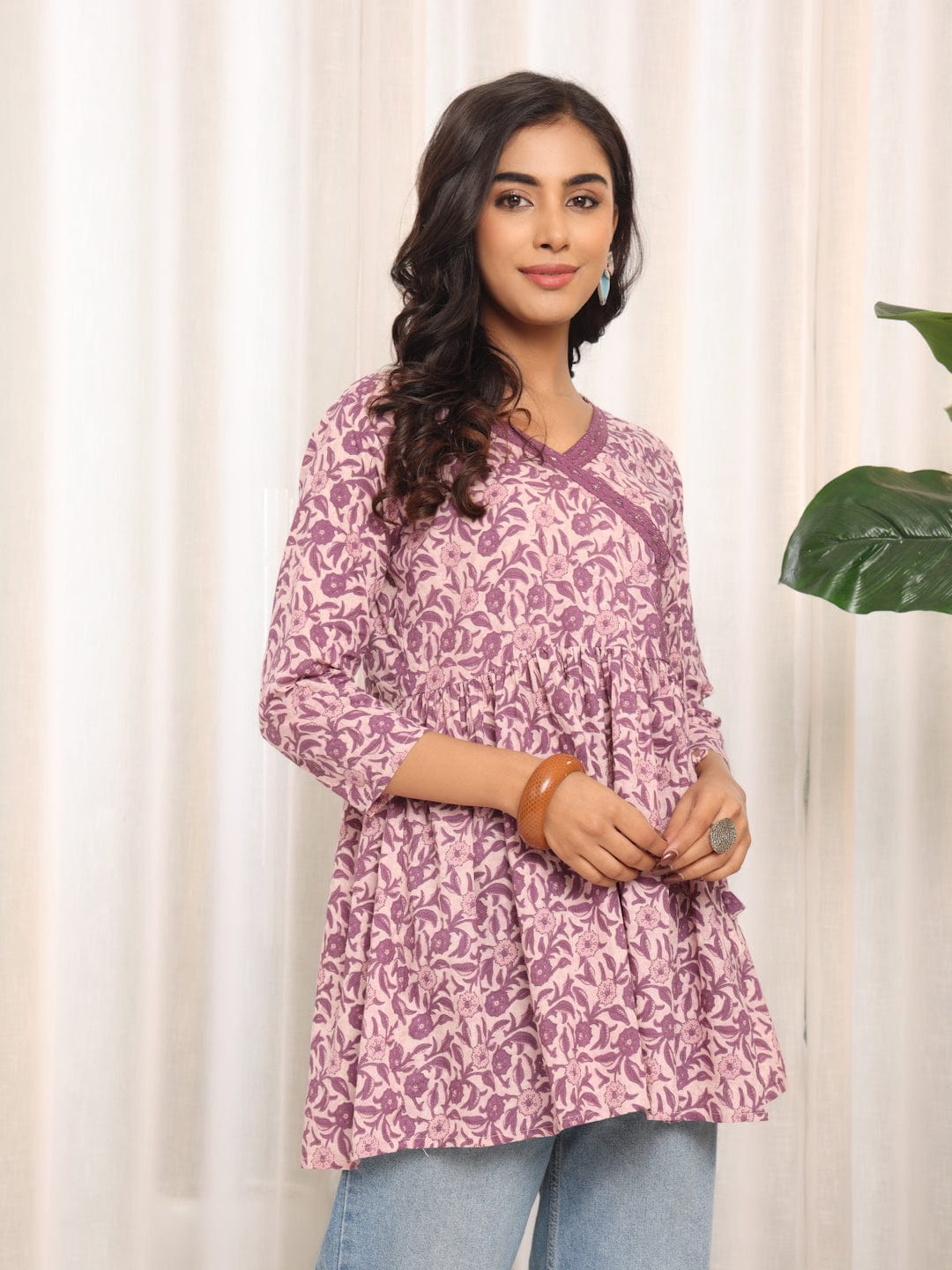 The Kurti Collection Women Jaipuri Printed Angrakha Style Tunic