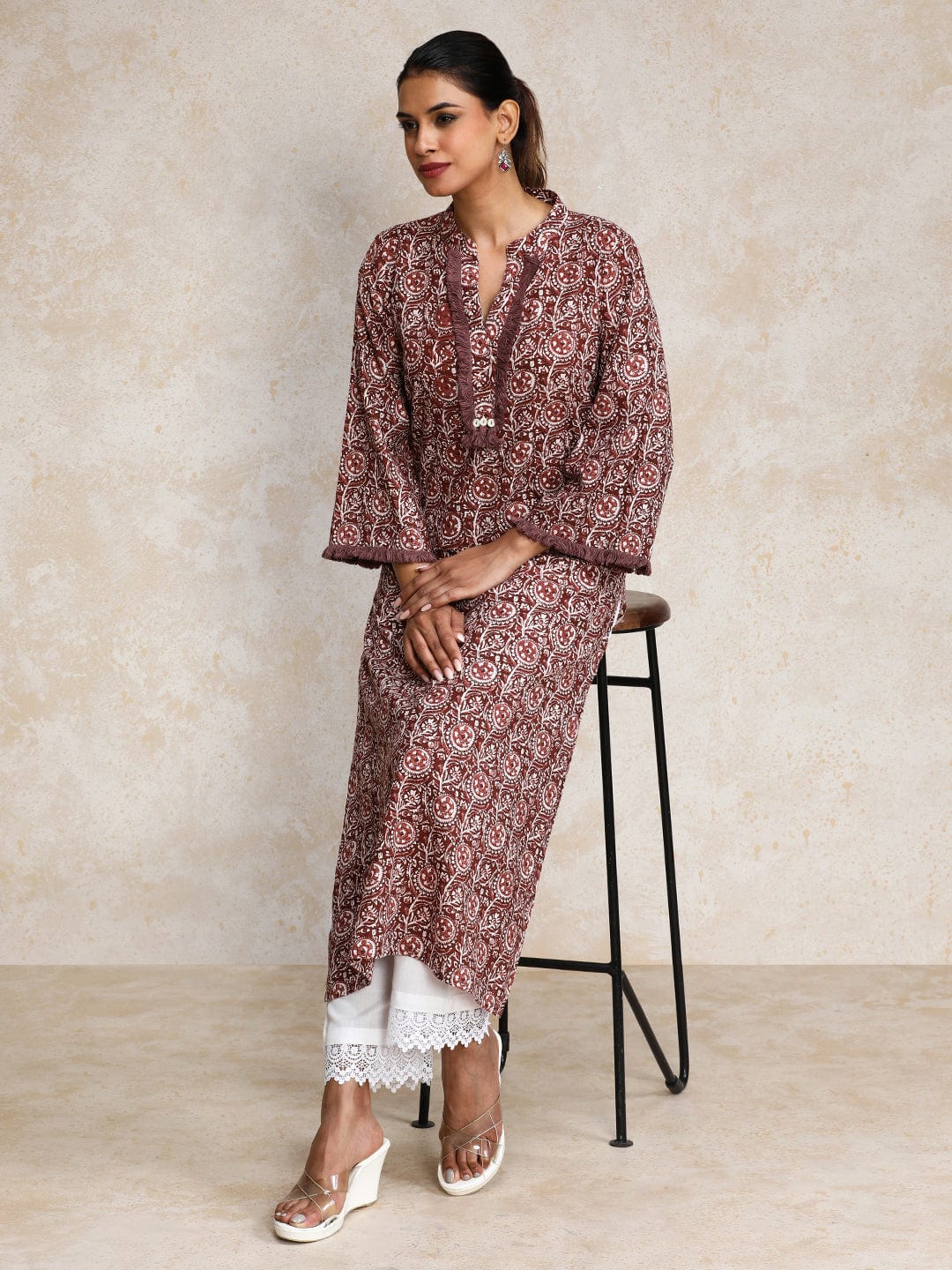The Kurti Collection Women Ethnic Floral Printed straight kurta