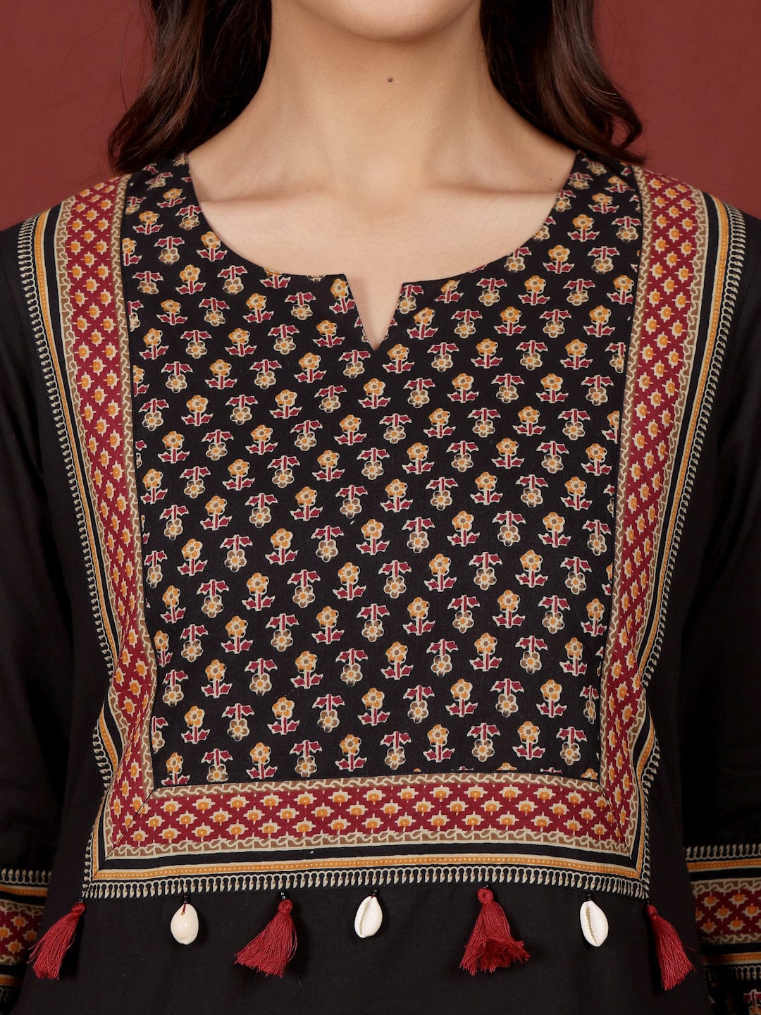 The Kurti Collection Women Jaipuri Ethnic Printed Yoke Straight Kurta