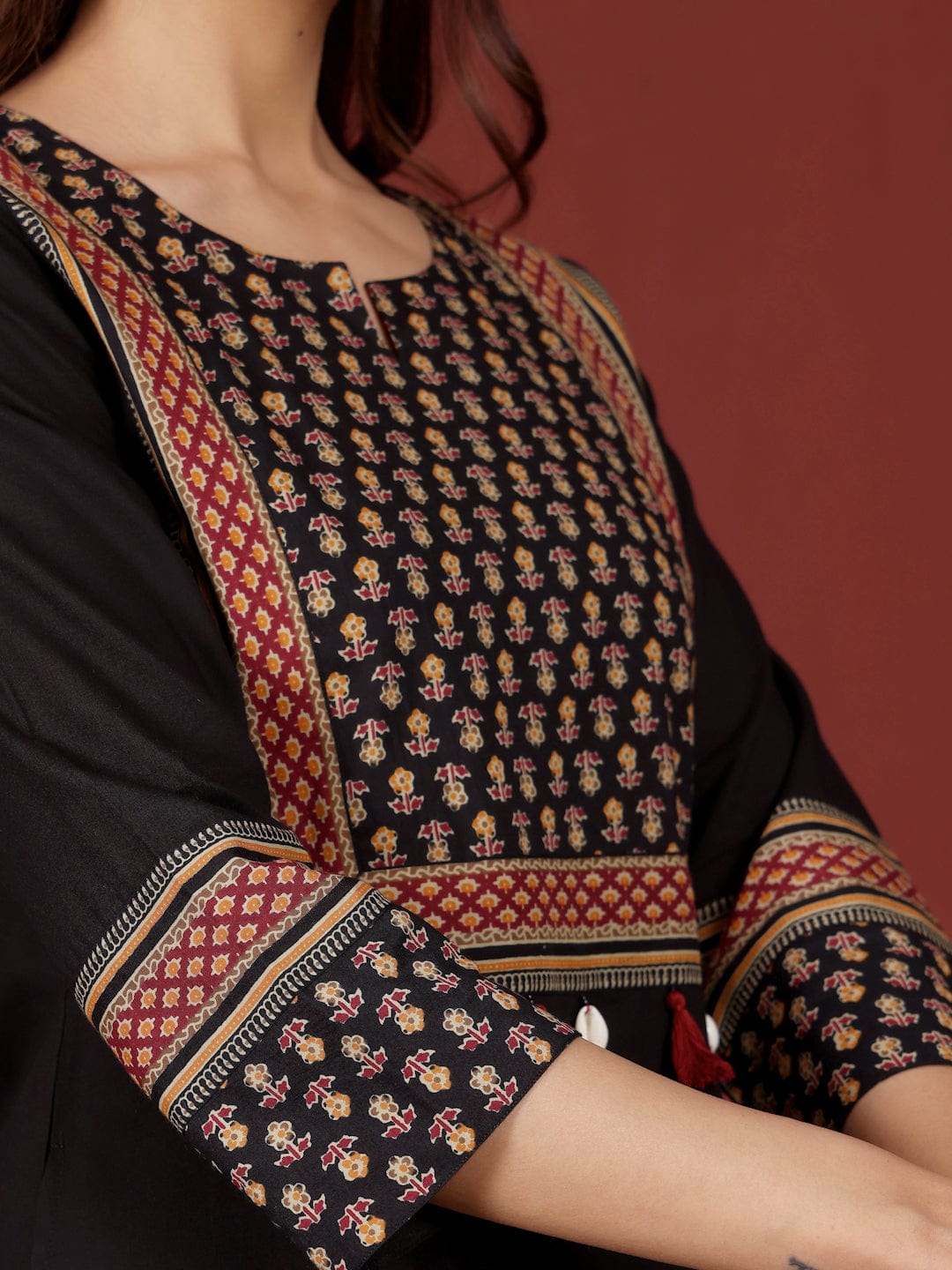 The Kurti Collection Women Jaipuri Ethnic Printed Yoke Straight Kurta