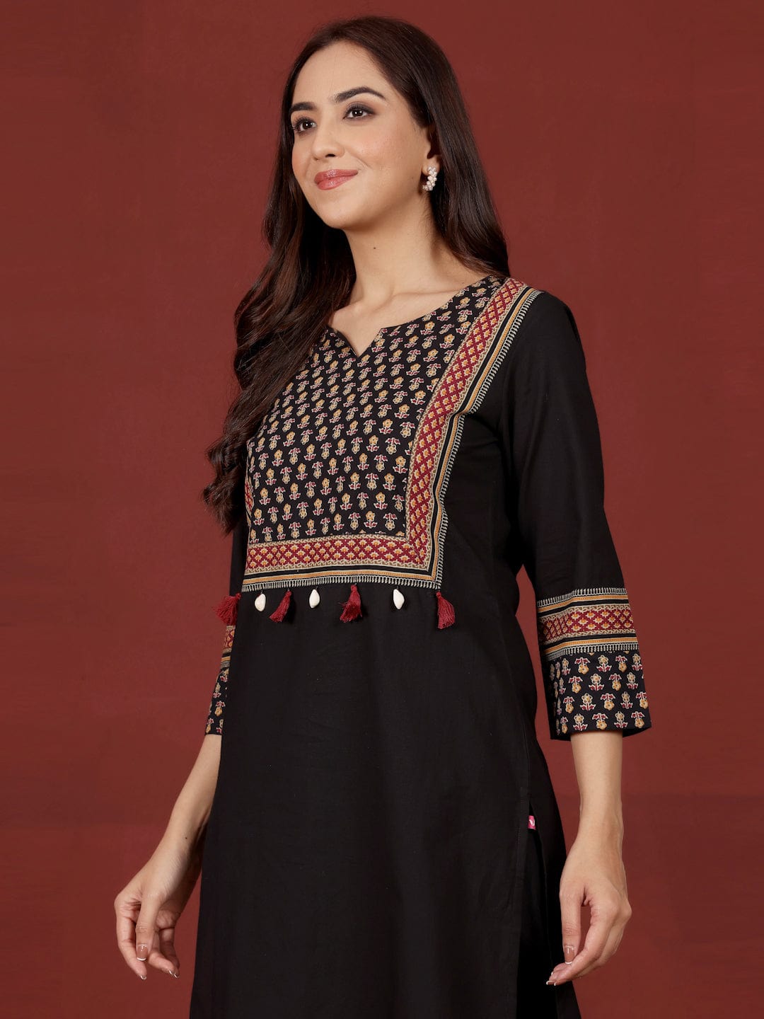 The Kurti Collection Women Jaipuri Ethnic Printed Yoke Straight Kurta