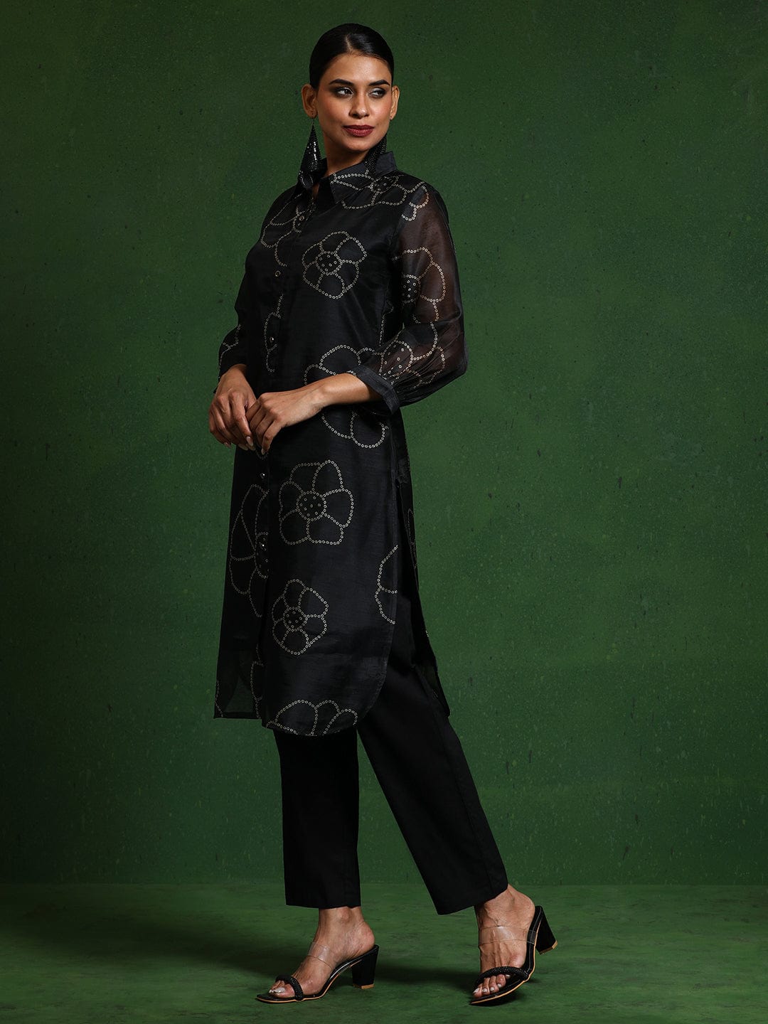 The Kurti Collection Women Premium Bandhani Floral Printed Shirt Kurta