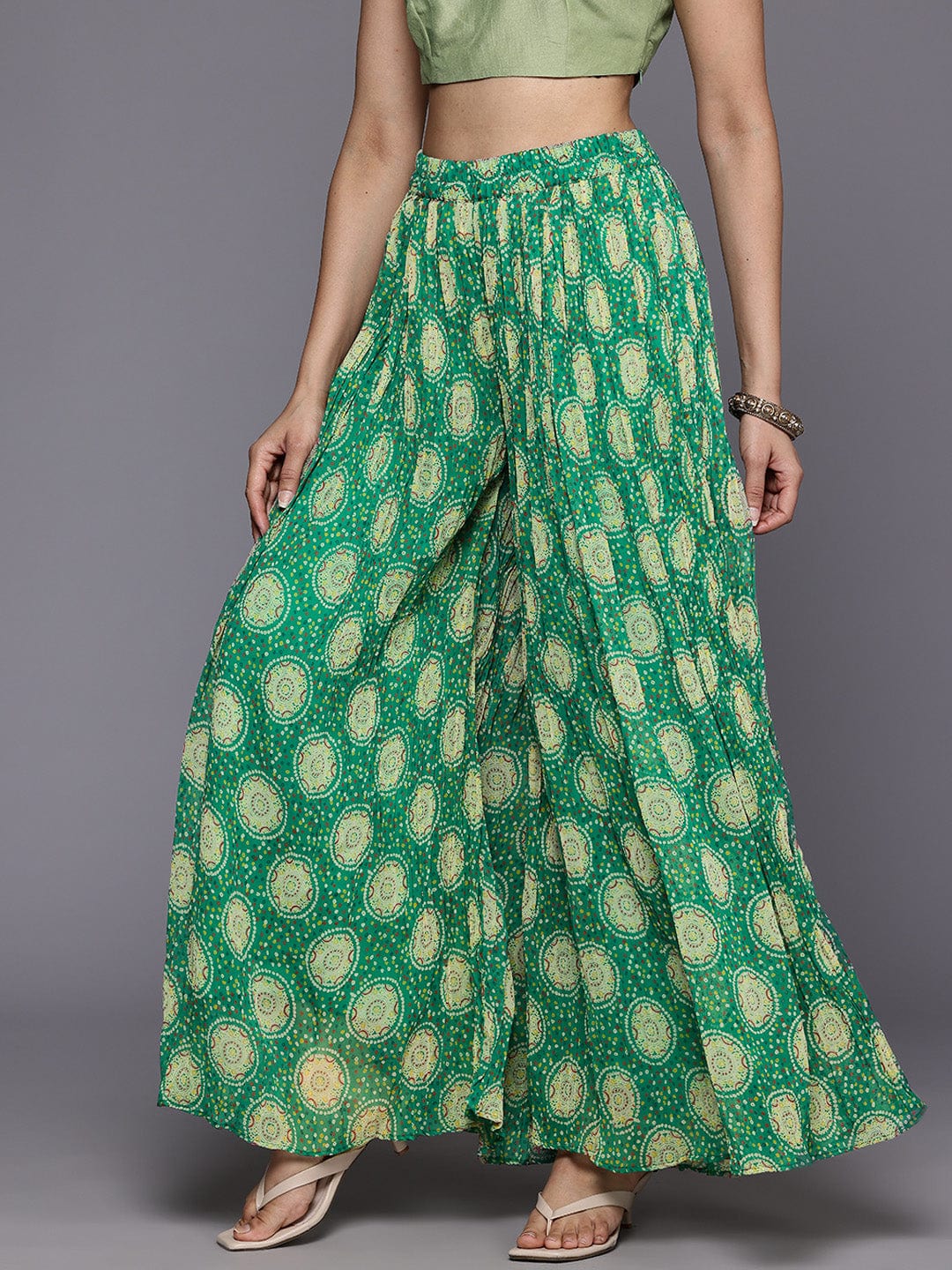 The Kurti Collection Women Bandhani Printed Palazzo