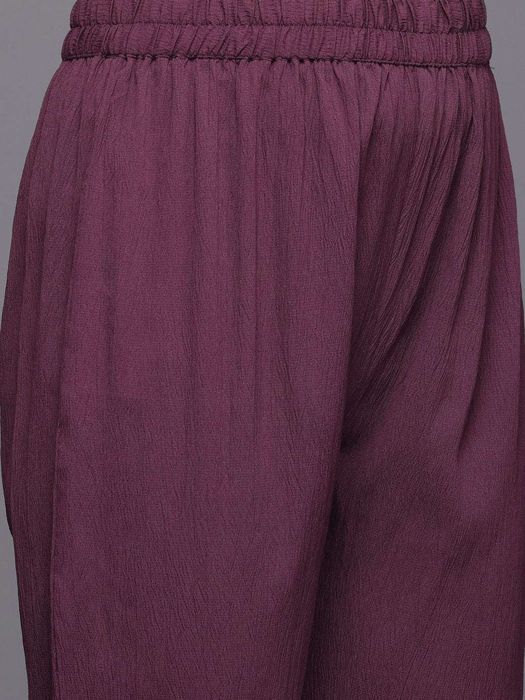 The Kurti Collection Women Purple Zari Lace Embellished Yoke A-Line Kurta Set