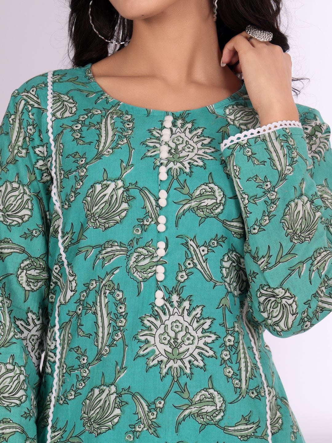The Kurti Collection Women Ethnic Jaipuri Printed Straight Kurta With Trouser