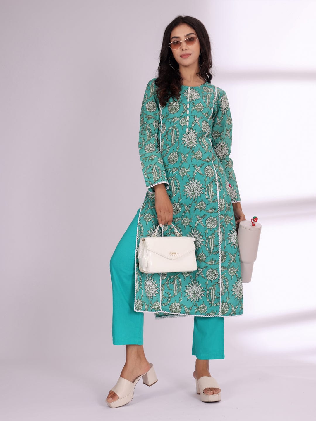 The Kurti Collection Women Ethnic Jaipuri Printed Straight Kurta With Trouser