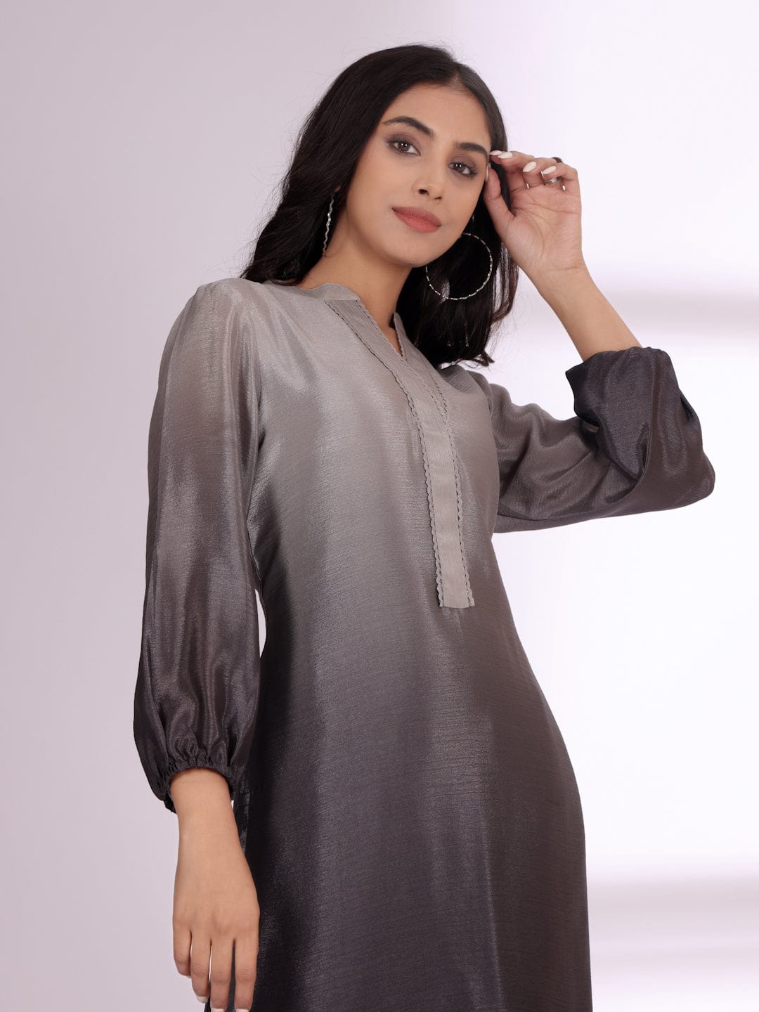 The Kurti Collection Women Ombre Balloon Sleeve Kurta With Trouser