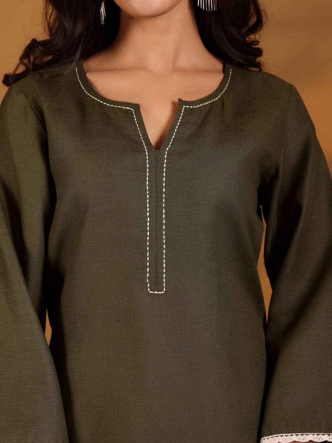 The Kurti Collection Women Flared Sleeve Pakistani Look Kurta With Trouser
