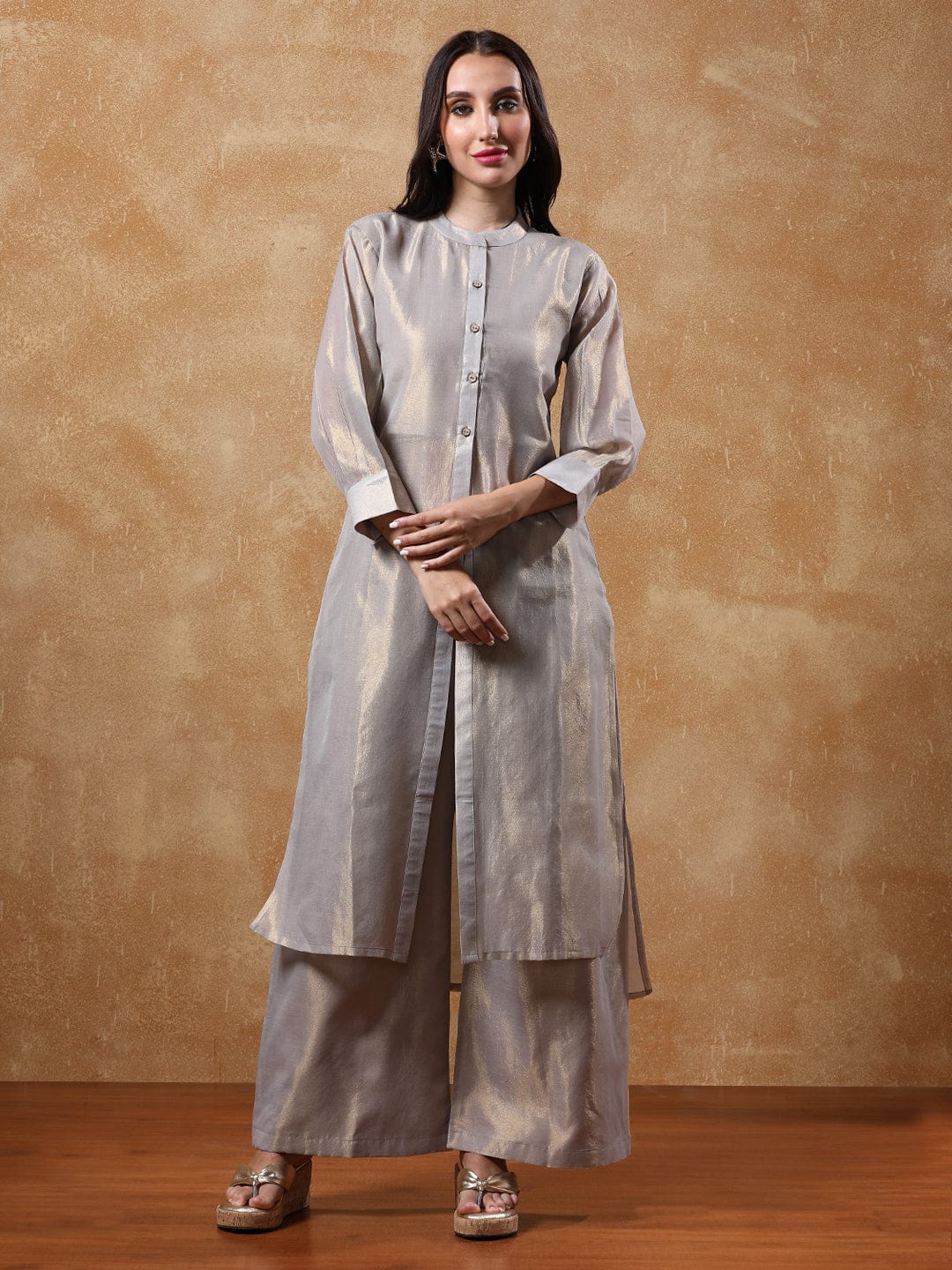The Kurti Collection Women Solid Straight Kurta with Palazzo