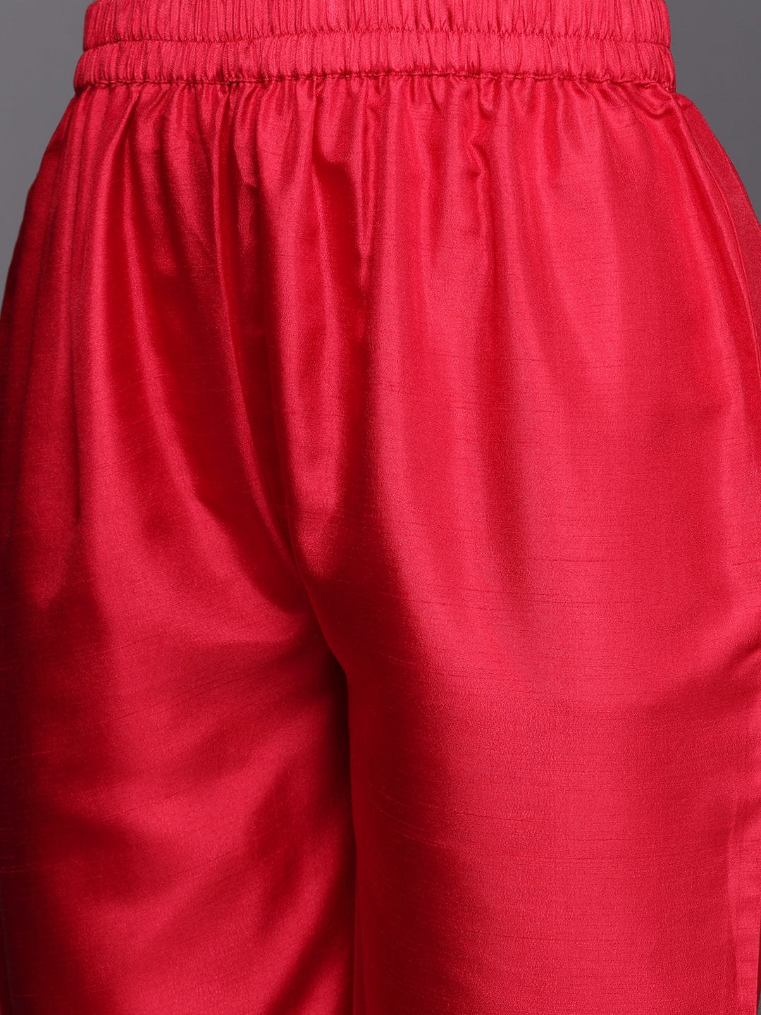 The Kurti Collection pink embroidered kurta paired with tonal straight bottom and contrast dupatta