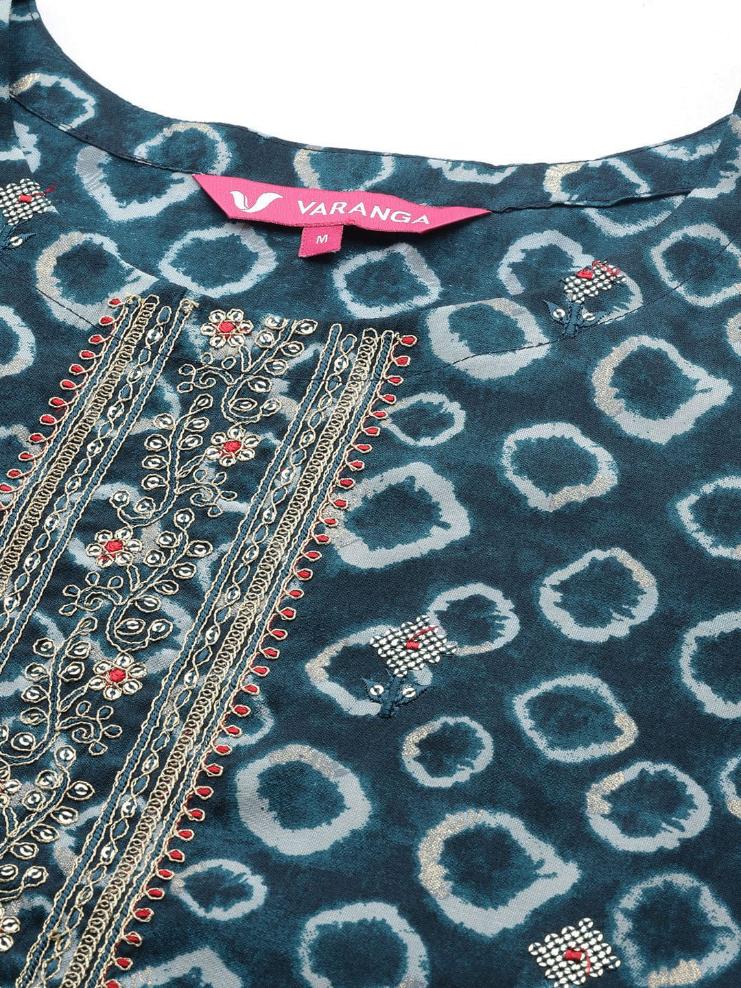 The Kurti Collection Women Blue Printed Kurta Paired With Contrast Bottom And Embroidered Dupatta
