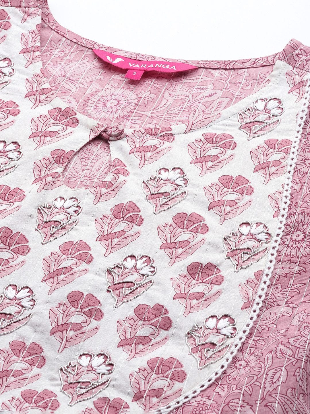 The Kurti Collection Women Mauve Printed A-Line Kurta Paired With Contrast Printed Bottom And Dupatta