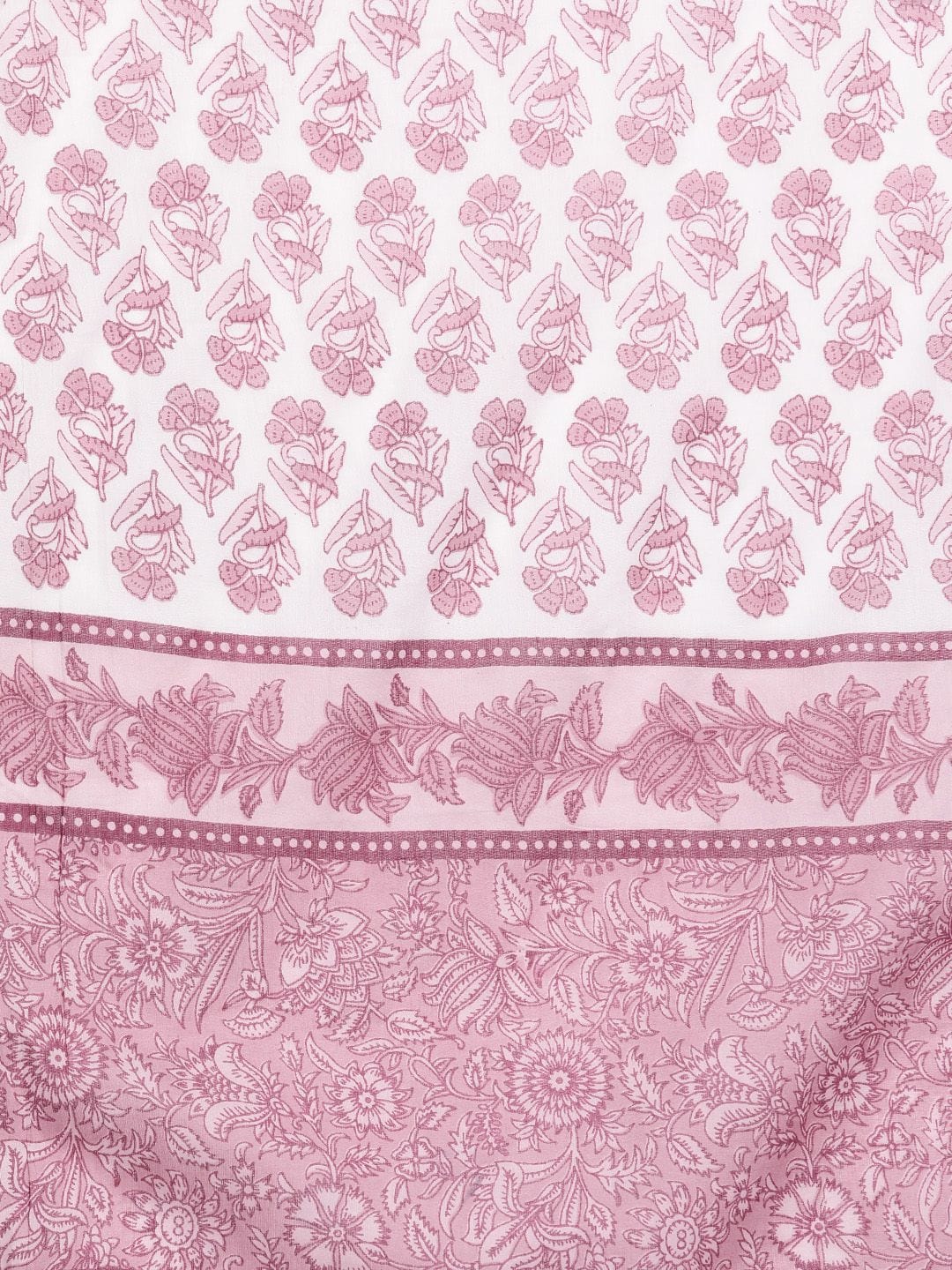The Kurti Collection Women Mauve Printed A-Line Kurta Paired With Contrast Printed Bottom And Dupatta