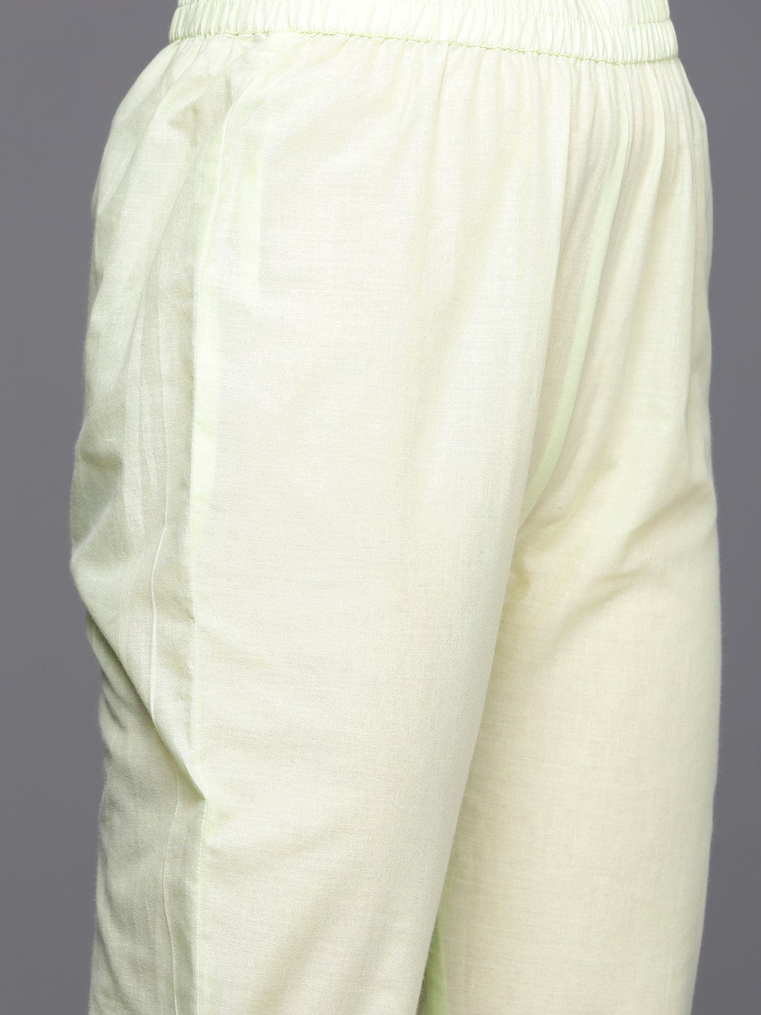 The Kurti Collection Women Green Thread And Mirror Embroidered Kurta With Tonal Bottom And Dupatta
