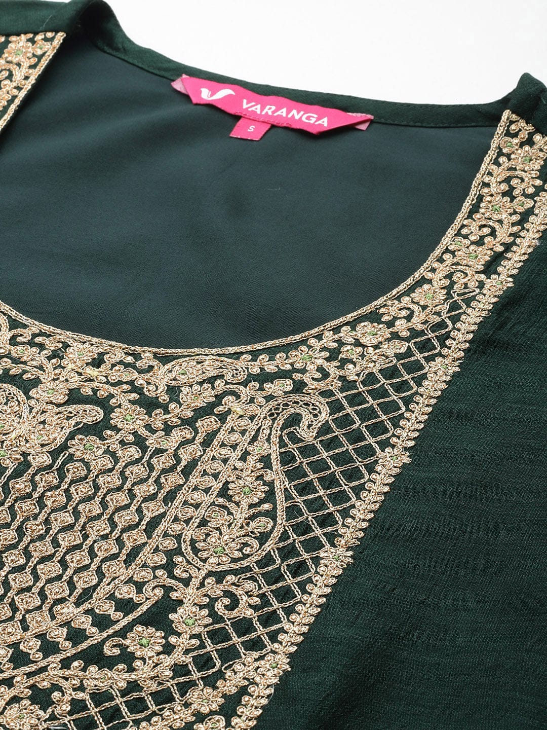 The Kurti Collection Women Green Heavy Zari Embroidered Kurta With Bottom And Dupatta