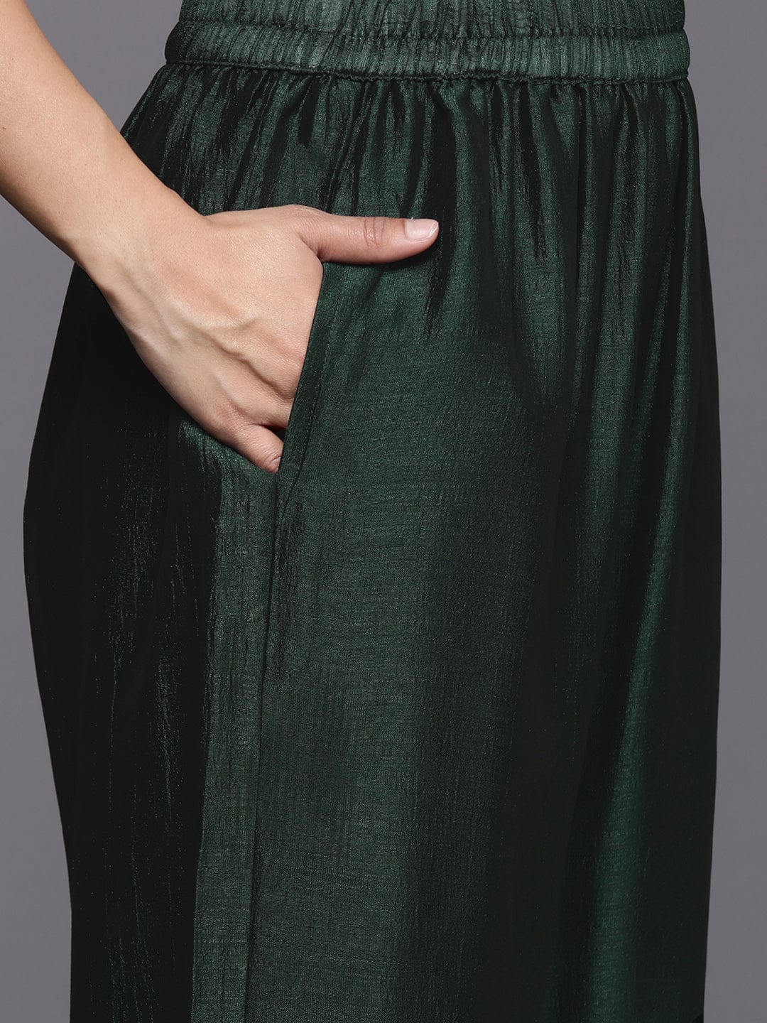The Kurti Collection Women Green Heavy Zari Embroidered Kurta With Bottom And Dupatta