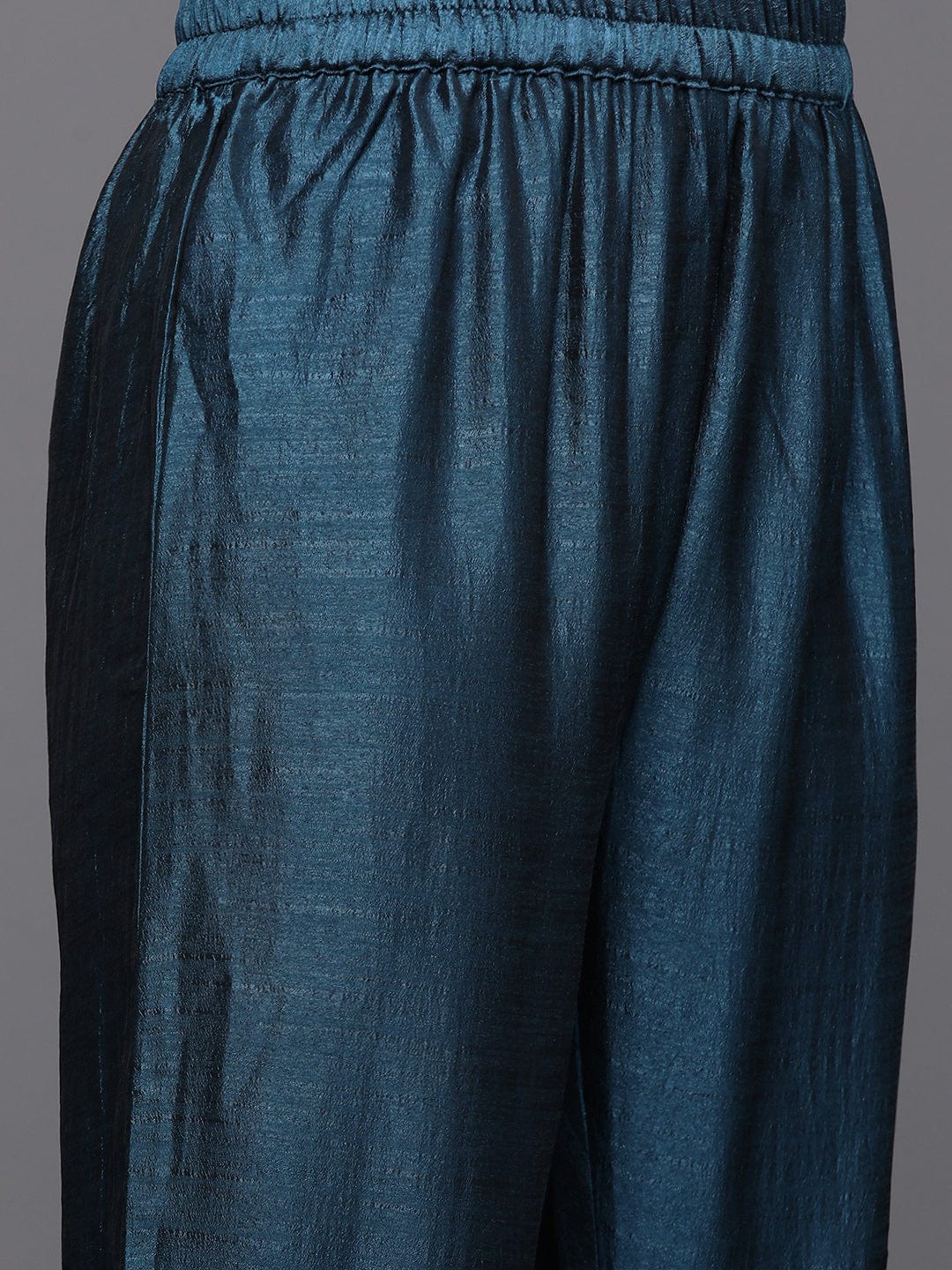 The Kurti Collection Women Blue Zari And Thread Embroidered A-Line Kurta With Bottom And Dupatta
