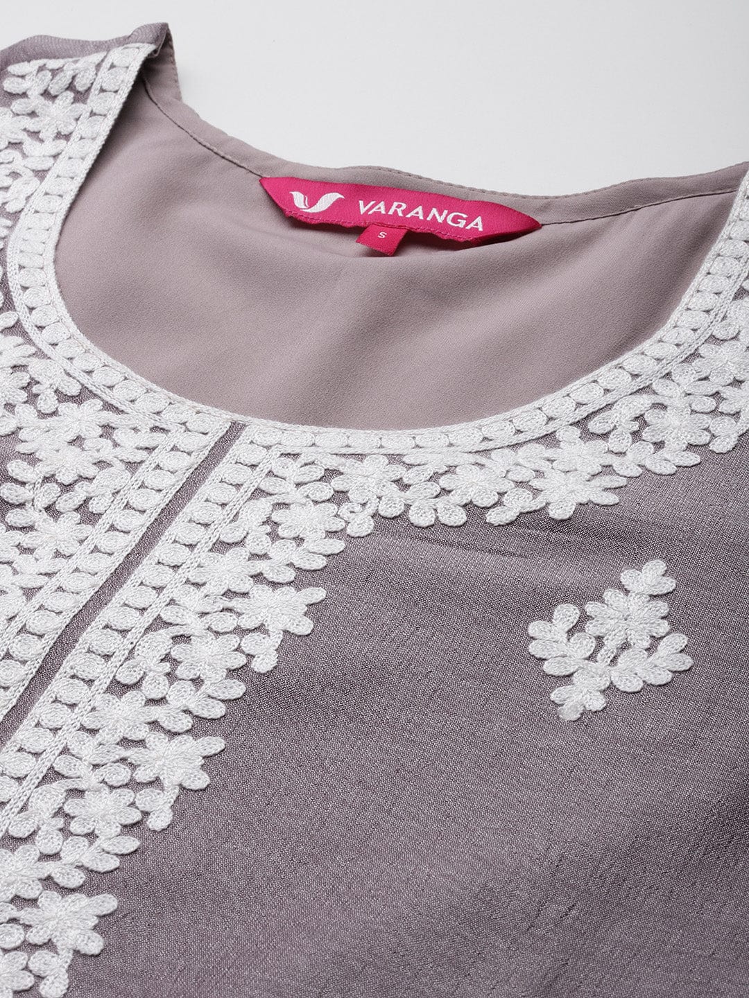 The Kurti Collection Women Lavender Thread Embroidered Kurta With Bottom And Dupatta