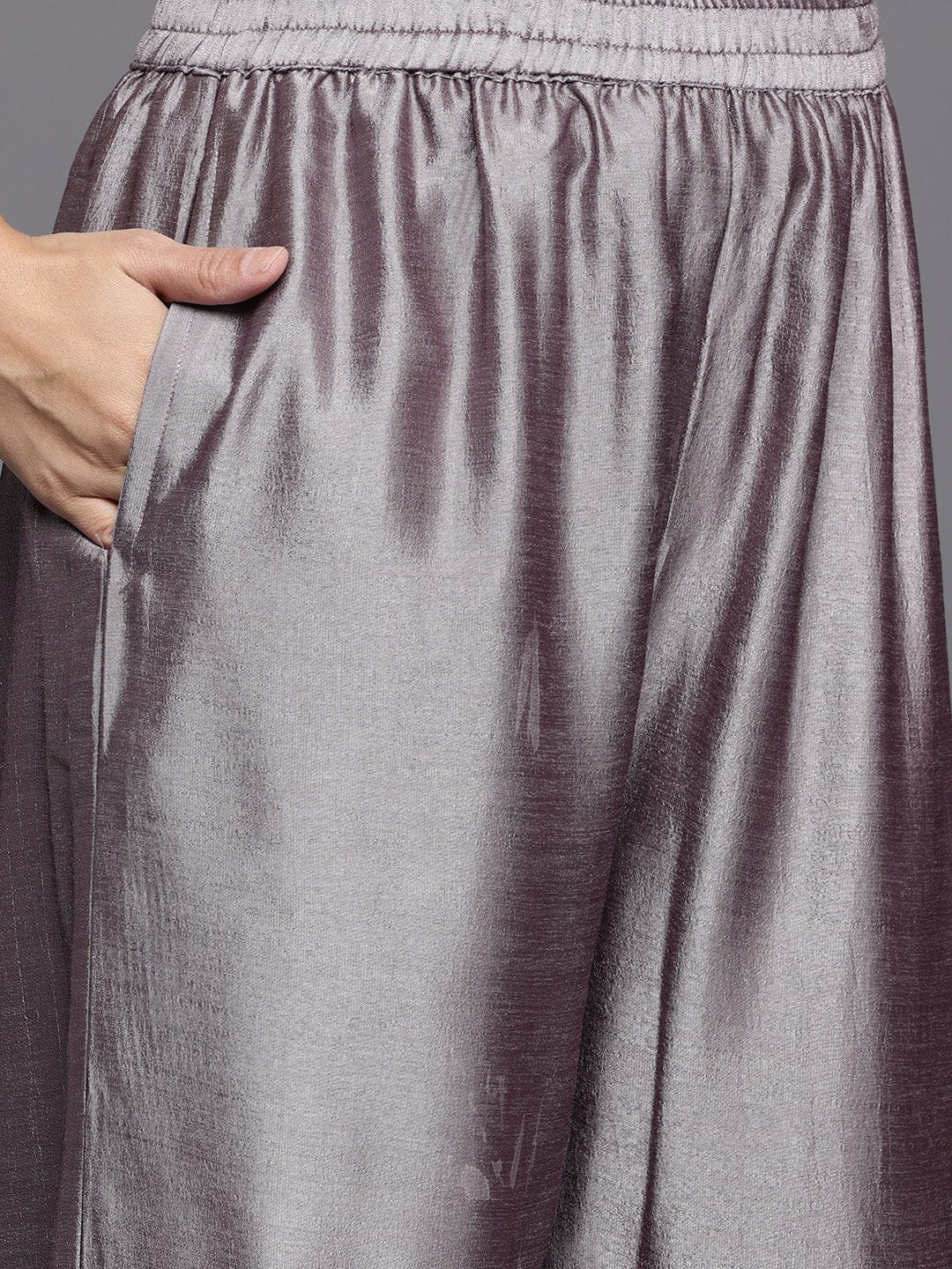 The Kurti Collection Women Lavender Thread Embroidered Kurta With Bottom And Dupatta