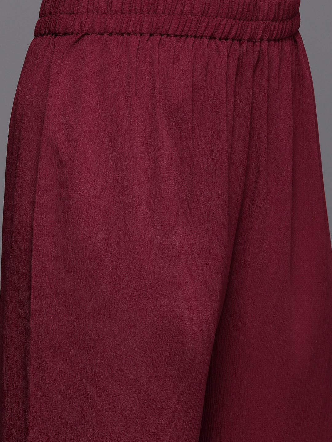 The Kurti Collection Women Maroon Zari And Sequins Embellished Anarakli Kurta Paired With Bottom And Dupatta