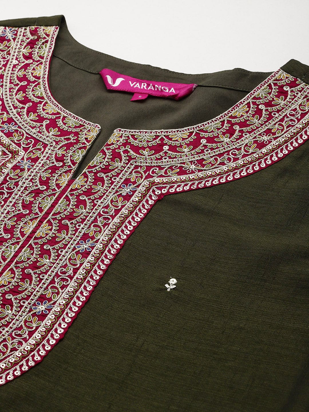 The Kurti Collection Women Green Zari Embroidered Kurta Paired With Bottom And Dupatta