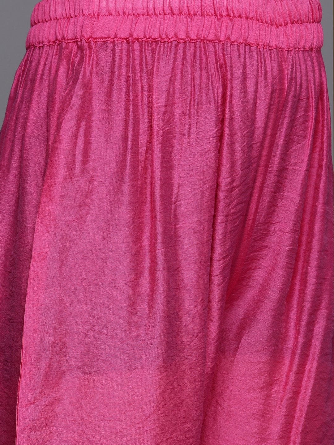 The Kurti Collection Women Pink Foil Printed Bandhani Zari Embroidered Kurta With Bottom And Dupatta