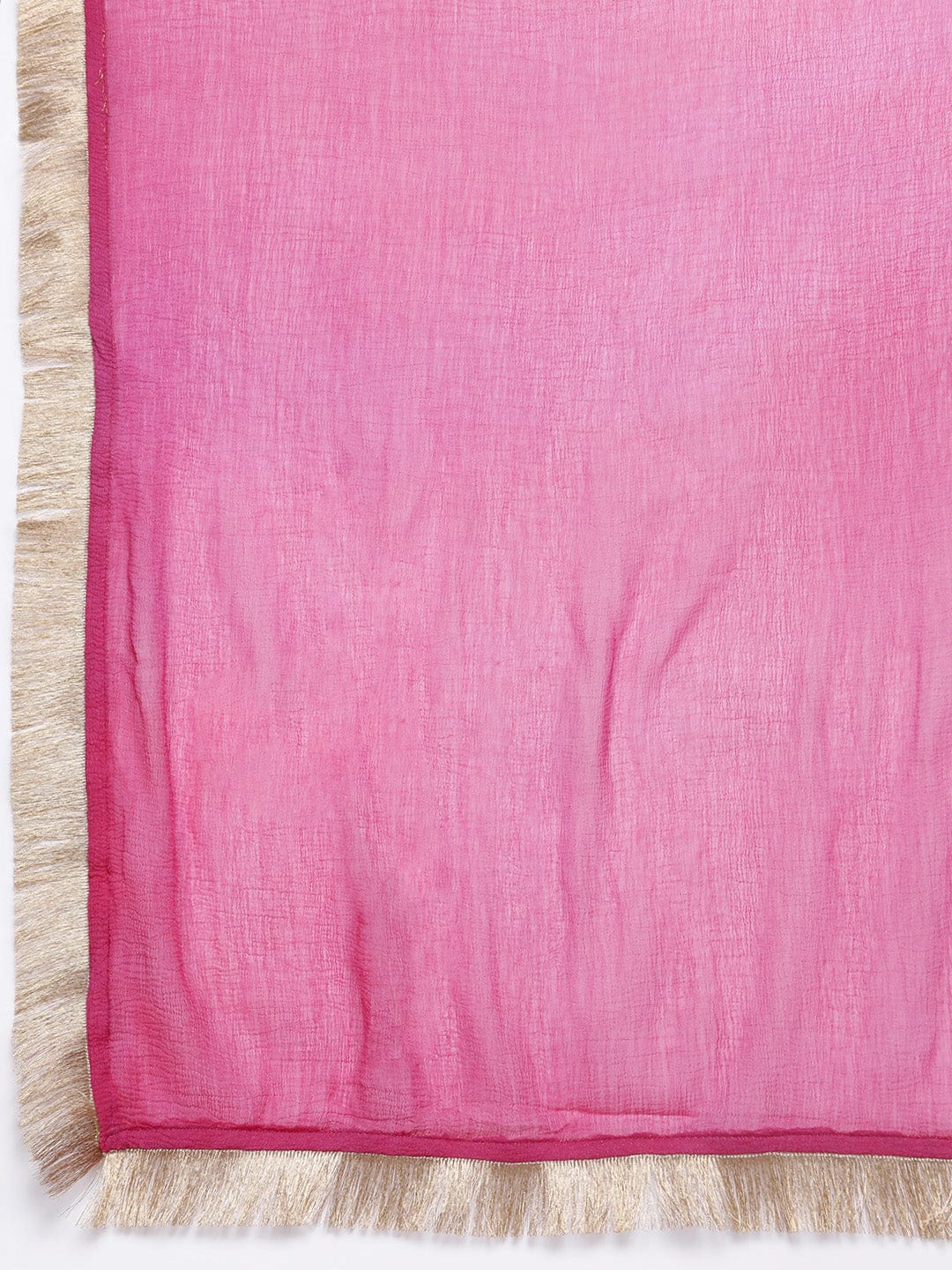 The Kurti Collection Women Pink Foil Printed Bandhani Zari Embroidered Kurta With Bottom And Dupatta