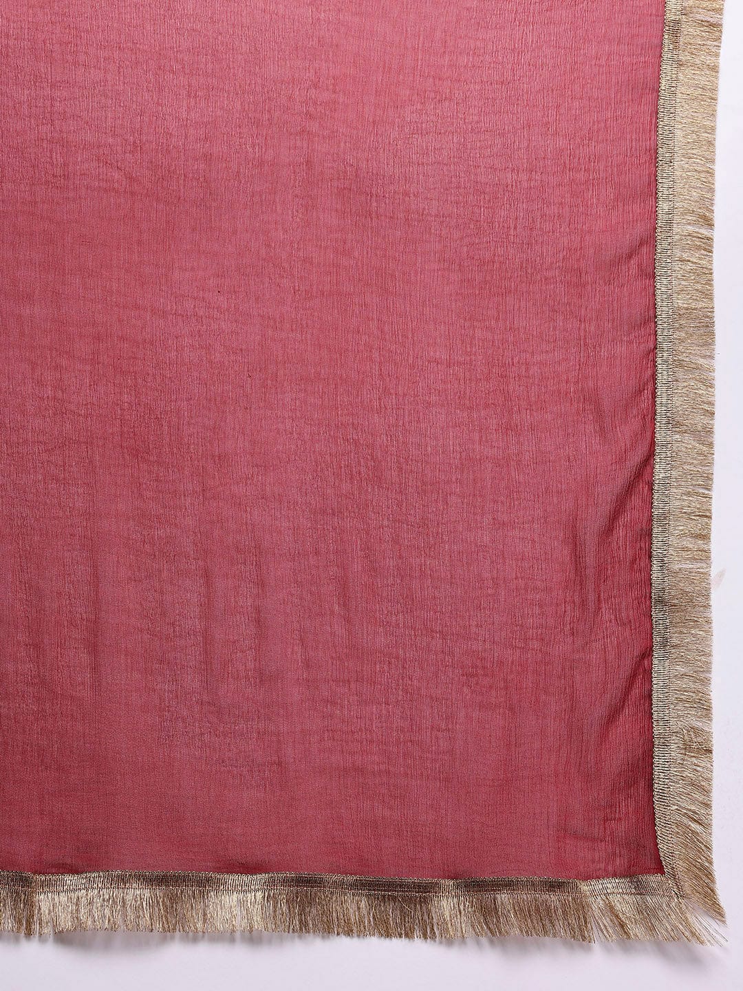 The Kurti Collection Women Peach Gota Patti And Zari Embroidered Kurta Set With Dupatta