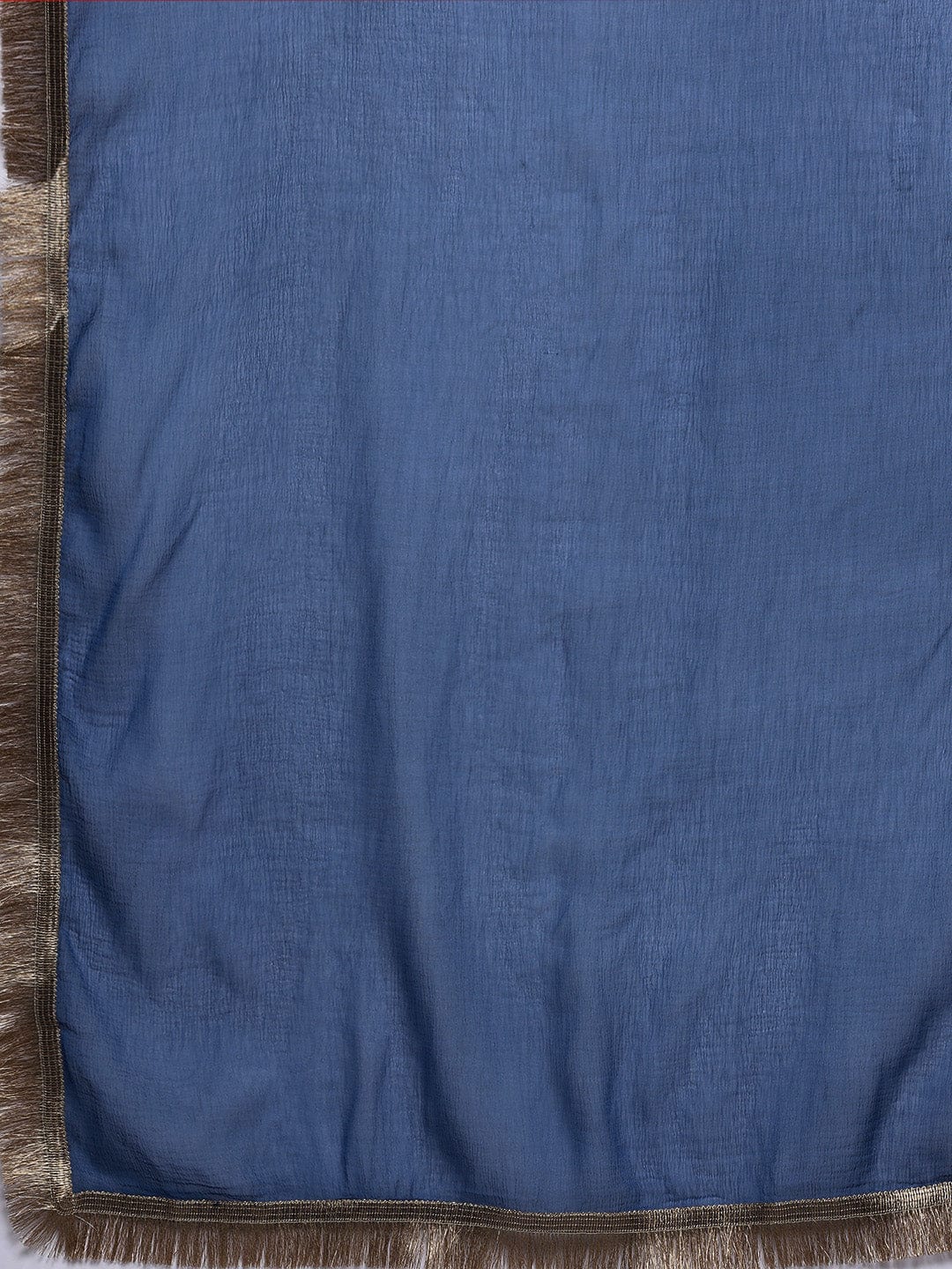 The Kurti Collection Women Blue Bandhani Printed Zari Embroidered Kurta Paired With Bottom And Dupatta