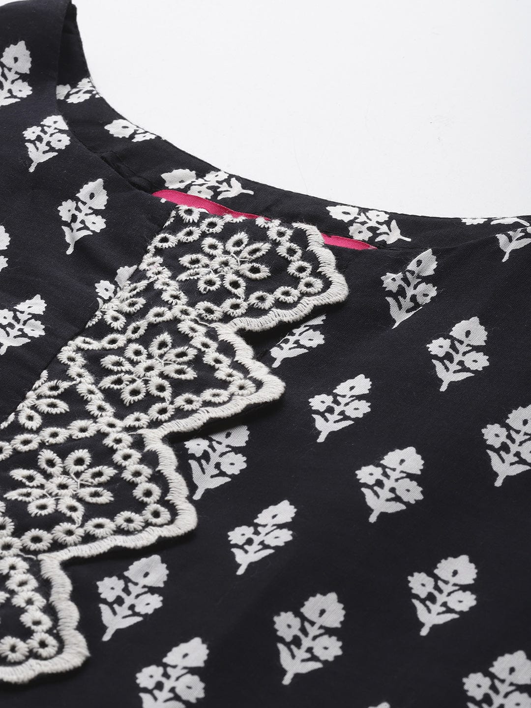 The Kurti Collection Women Black Printed Shiffly Work Kurta With Bottom And Dupatta