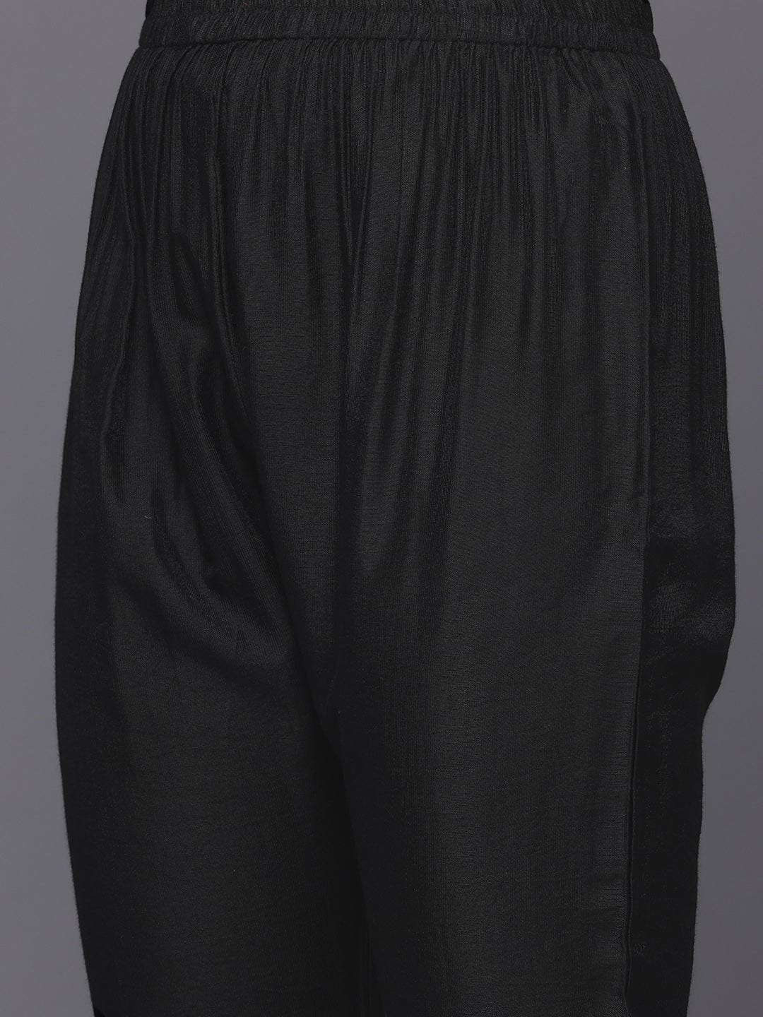 The Kurti Collection Women Black Printed Shiffly Work Kurta With Bottom And Dupatta