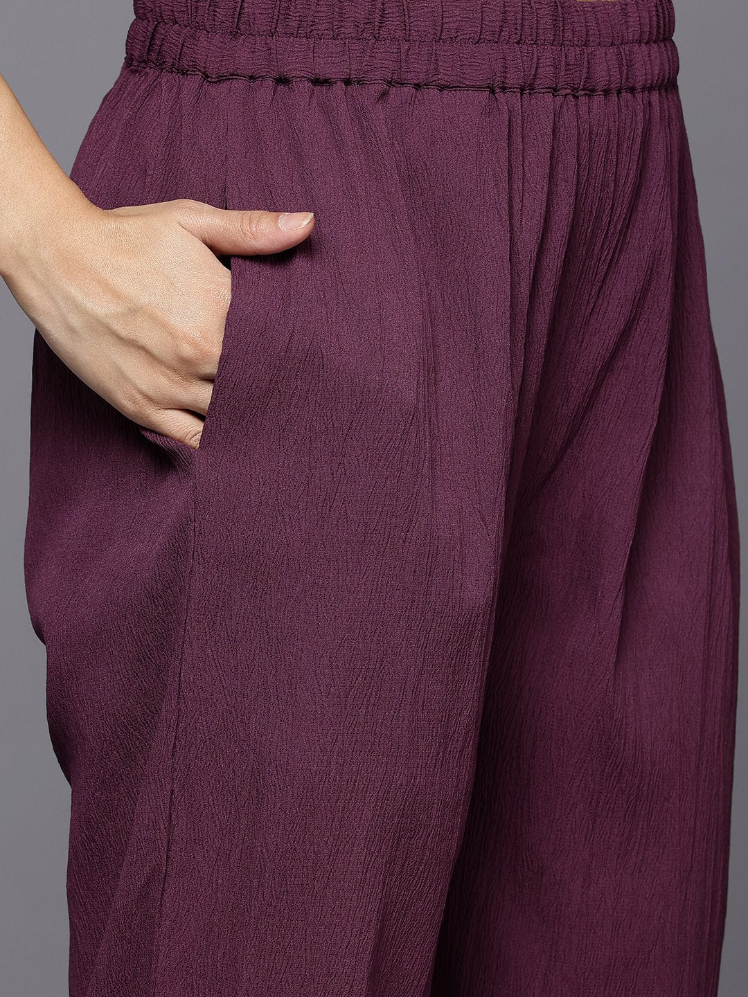 The Kurti Collection Women Purple Gota Lace Embellished Kurta With Bottom And Dupatta