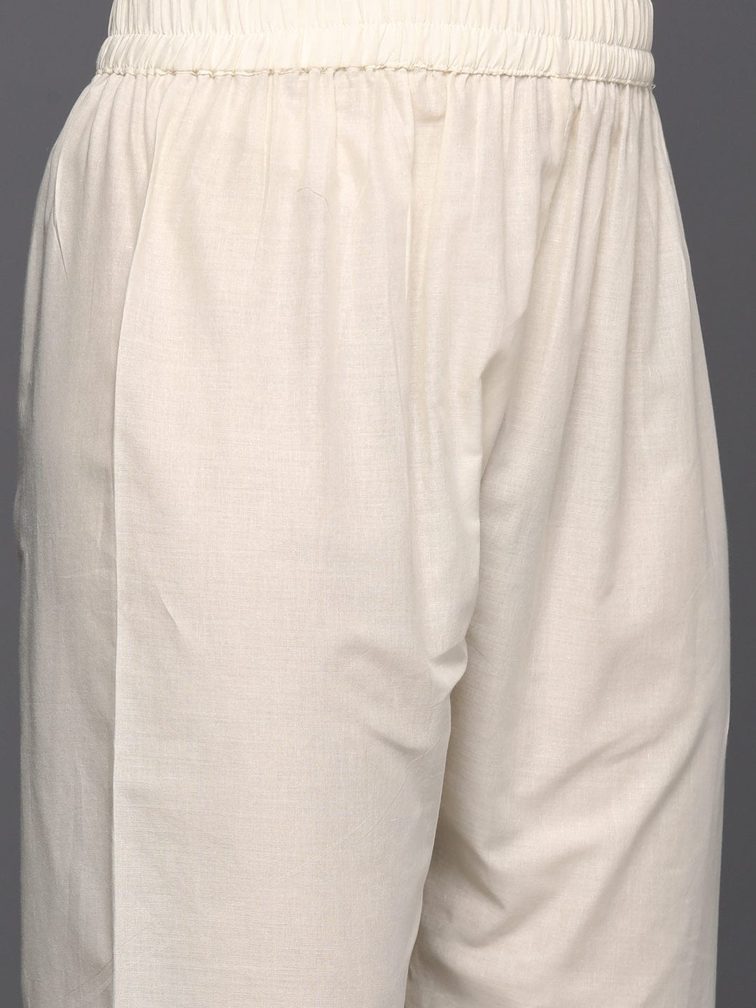 The Kurti Collection Women Cream V Neck Thread & Sequence Embroidered Kurta Paired With Bottom & Embroidered Organza Dupatta