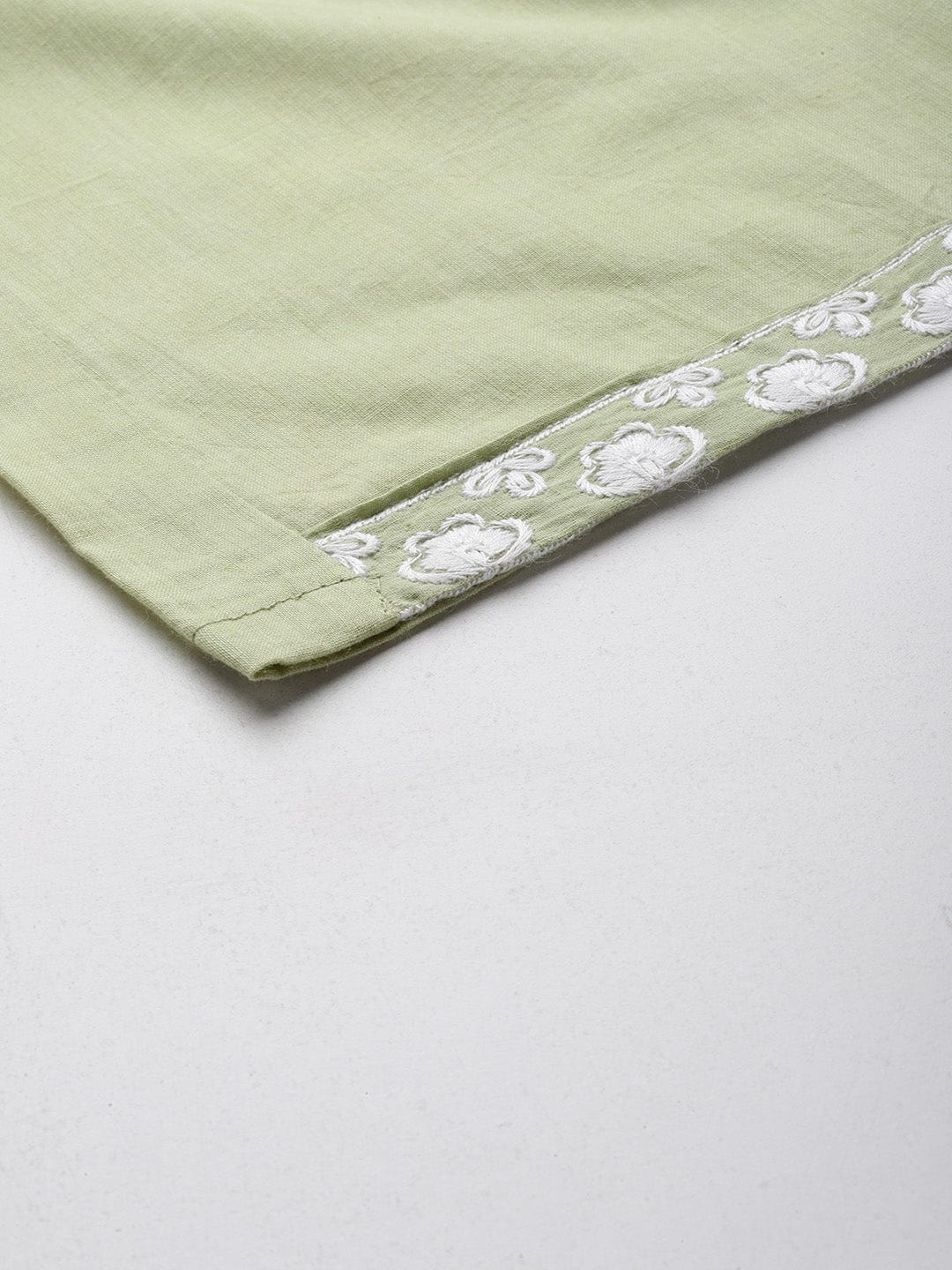 The Kurti Collection Women Sea Green Round Neck Heavy Thread Embroidered Kurta With Bottom & Dupatta