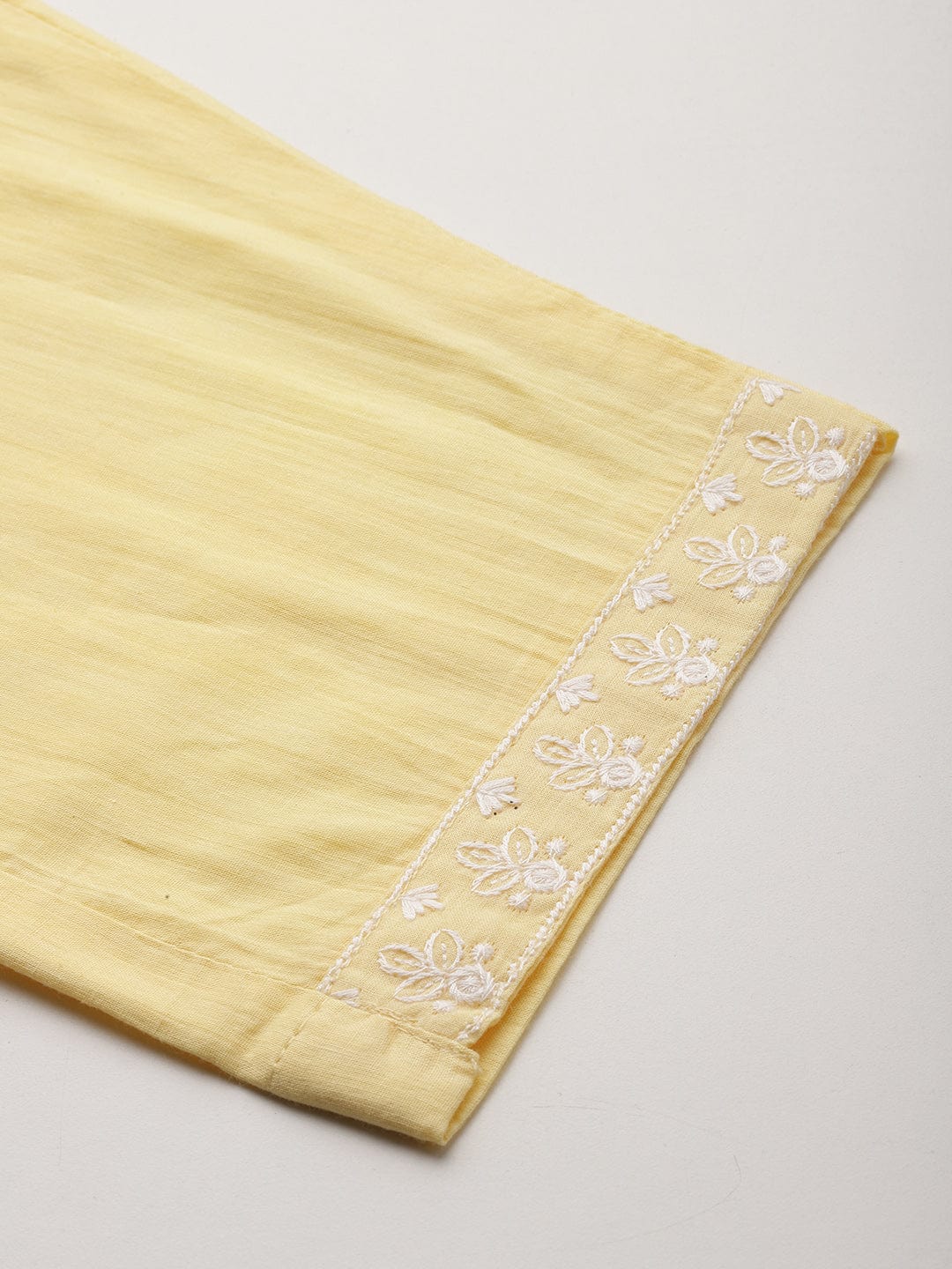 The Kurti Collection Women Yellow Round Neck Heavy Thread Embroidered Kurta With Bottom & Dupatta