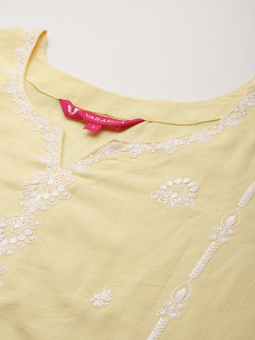 The Kurti Collection Women Yellow Round Neck Heavy Thread Embroidered Kurta With Bottom & Dupatta