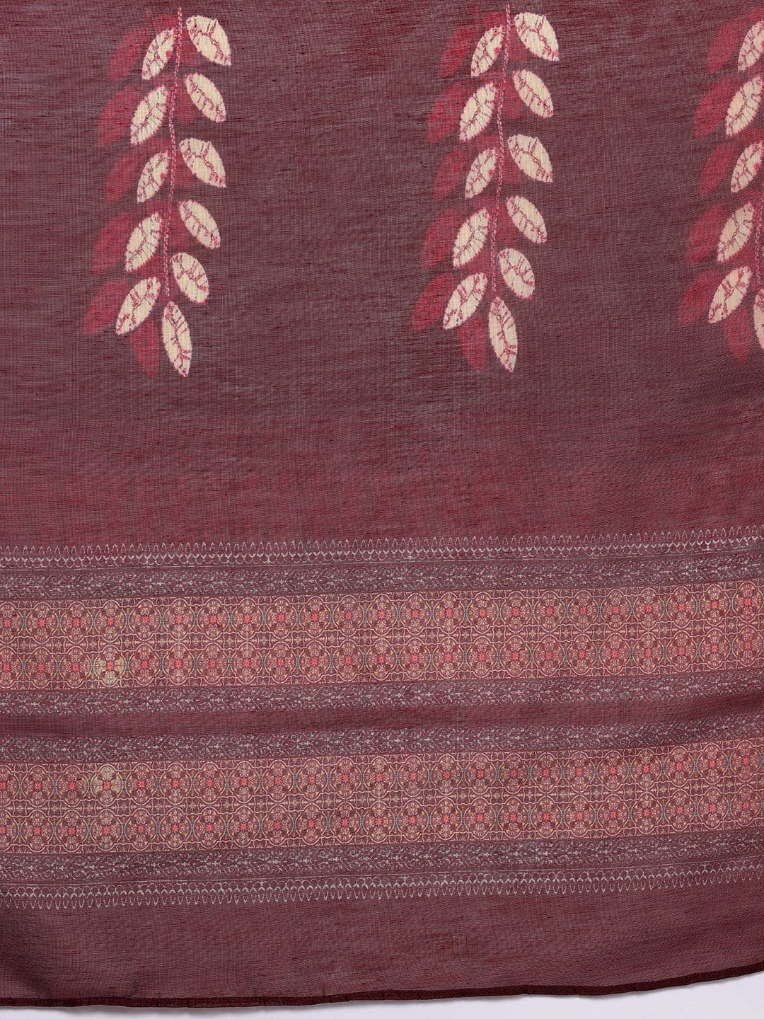 The Kurti Collection Women Maroon Floral Printed Kurta, Round Neck Straight Kurta Paired With Tonal Bottom And Printed Dupatta