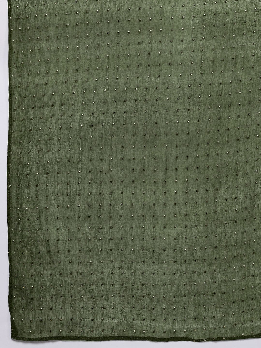 The Kurti Collection Women Green Round Neck Zari Embroidered Kurta Paired With Bottom & Dupatta