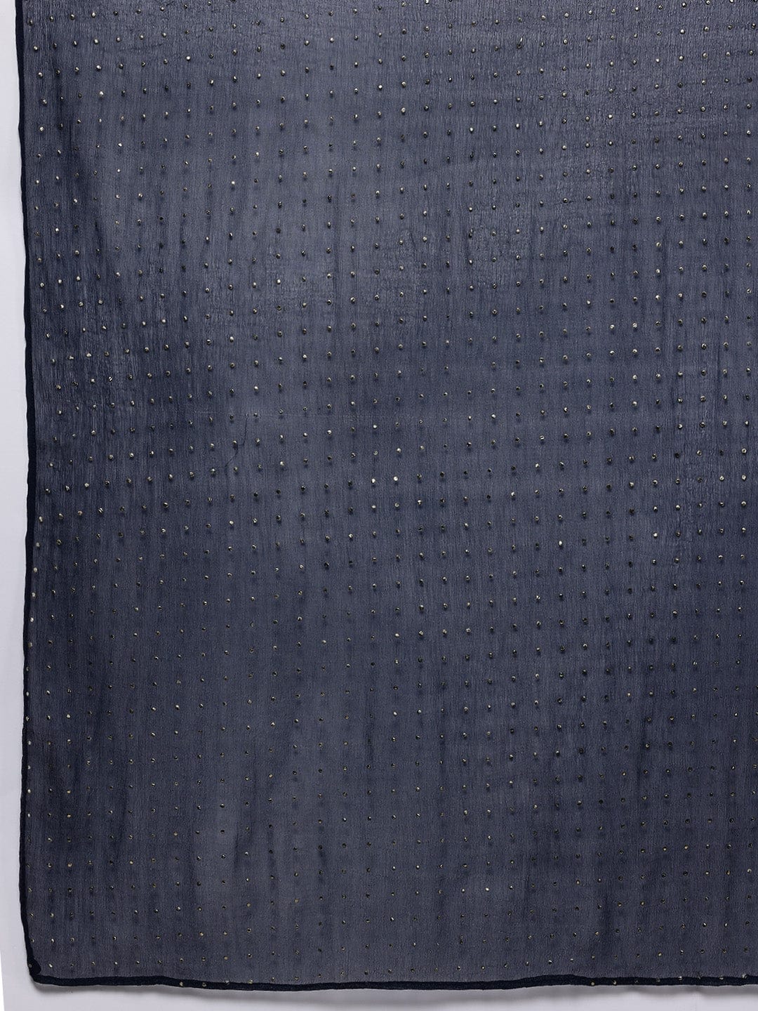 The Kurti Collection Women Navy Blue Round Neck Zari Embroidered Kurta Paired With Tonal Bottom & Dupatta